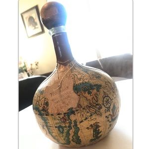 Vintage Italian Leather Liquor Decanter Bottle 10"